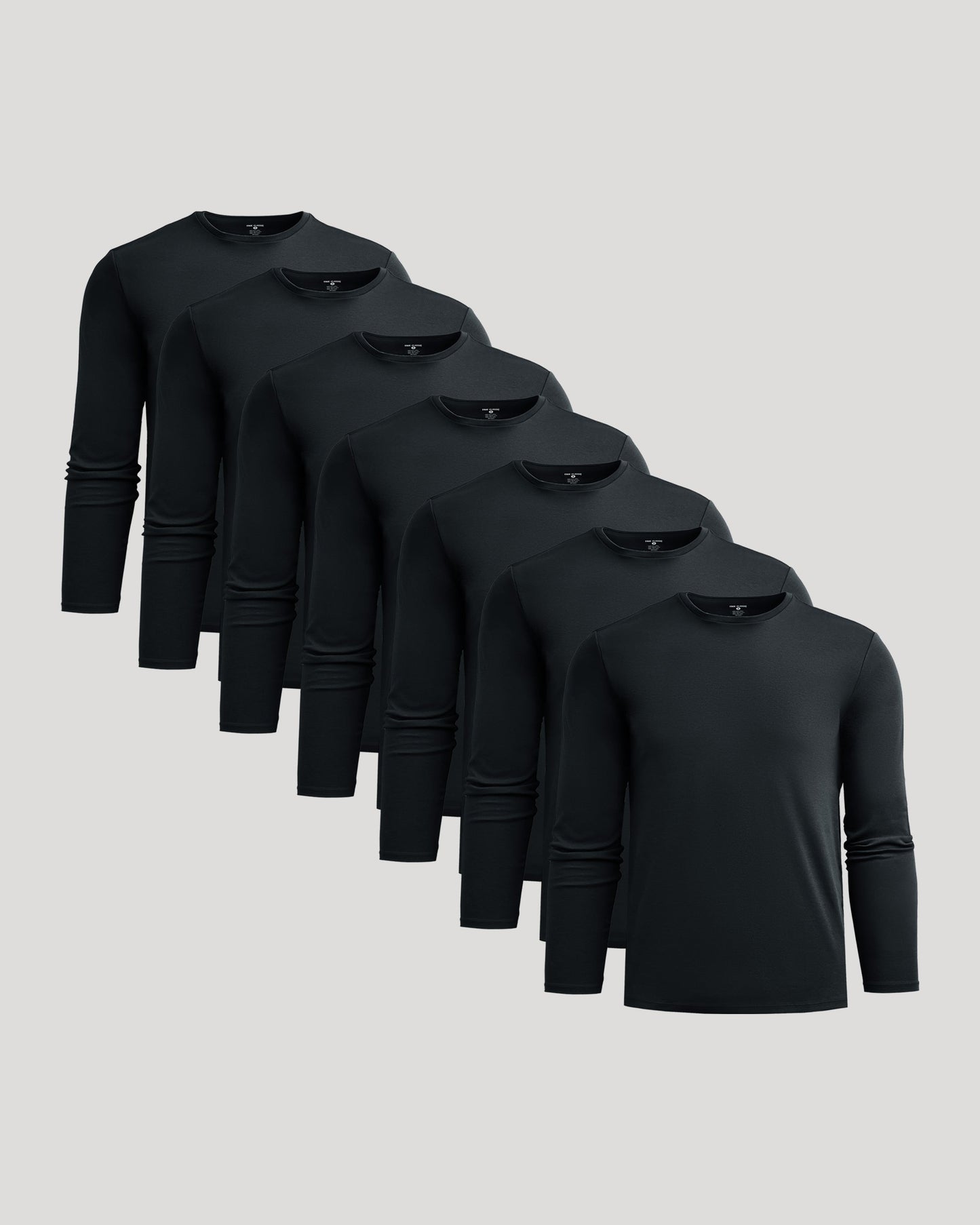 All Black Premium Pima Long Sleeve Crew 7-Pack