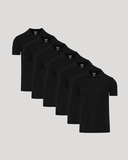 Black Dressy Polo 6-Pack