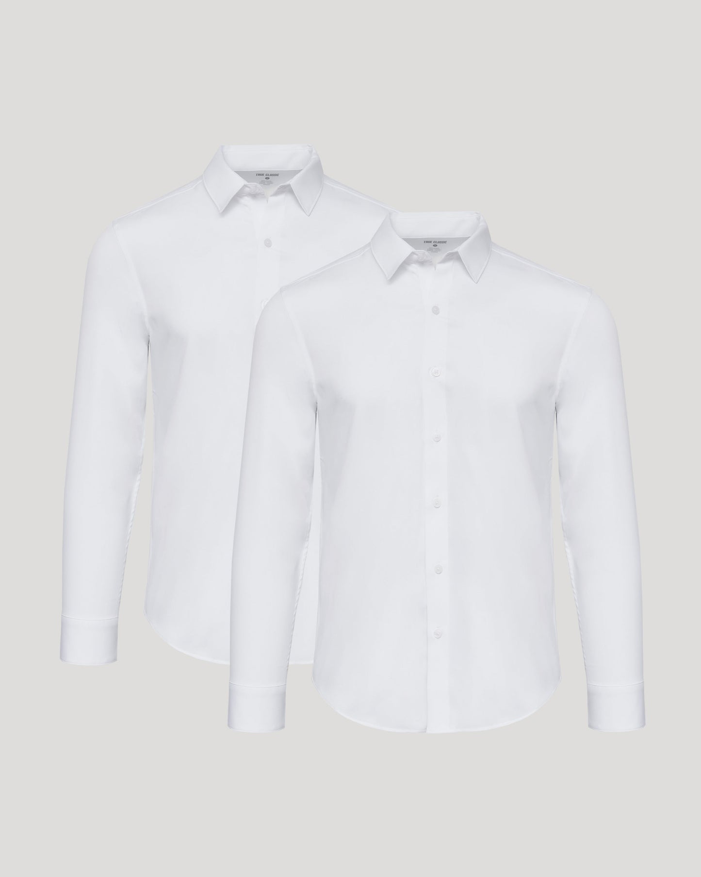 All White Long Sleeve Performance Dress Shirt 2-Pack