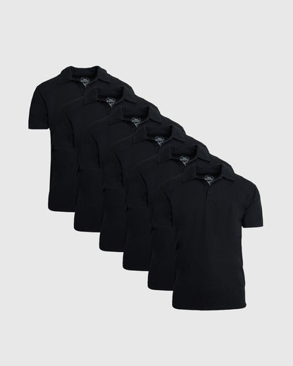 Black Classic Polo 6-Pack