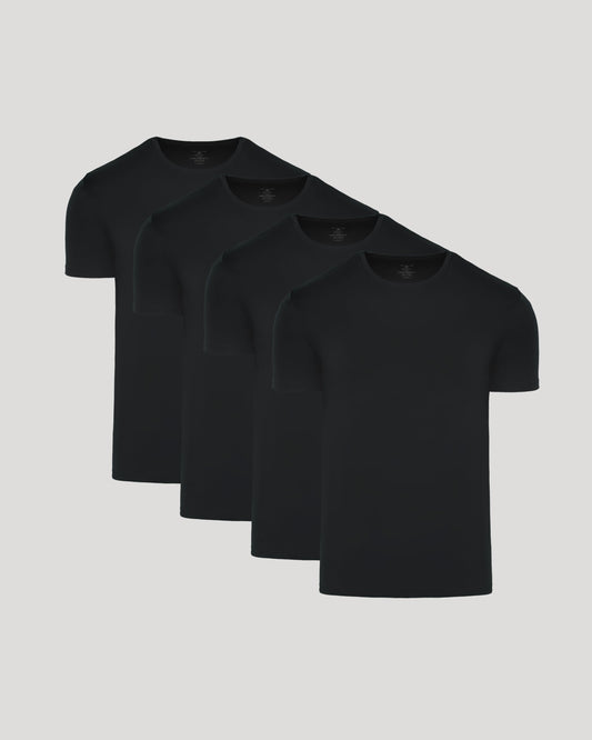 Black Premium Pima Crew Neck 4-Pack
