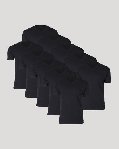 All Black Classic V-Neck 10-Pack