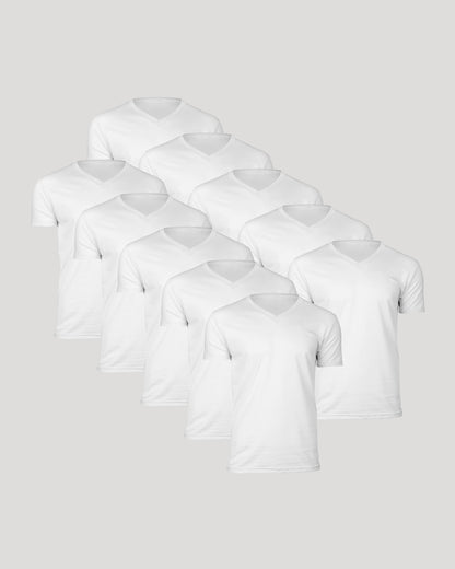 All White Classic V-Neck 10-Pack