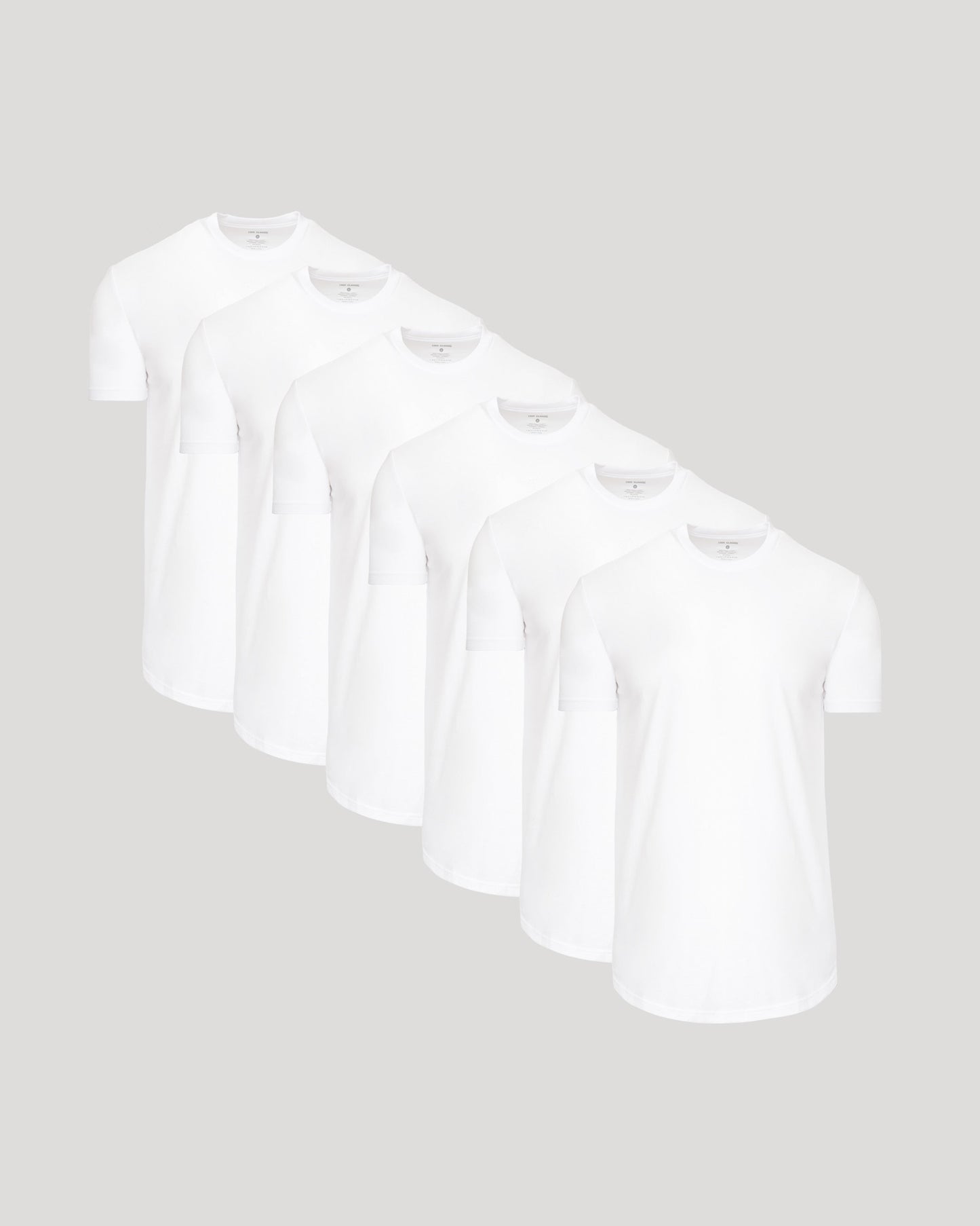 All White Short Sleeve Tall Curved Hem Crew 6-Pack