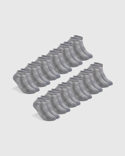 Heather Gray Ankle Socks 12-Pack