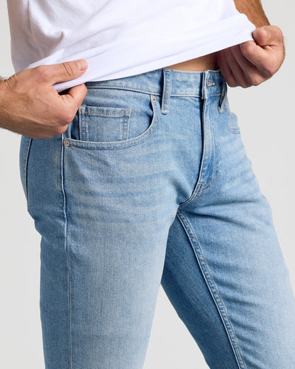 Light Indigo Wash Slim Authentic Denim Jeans