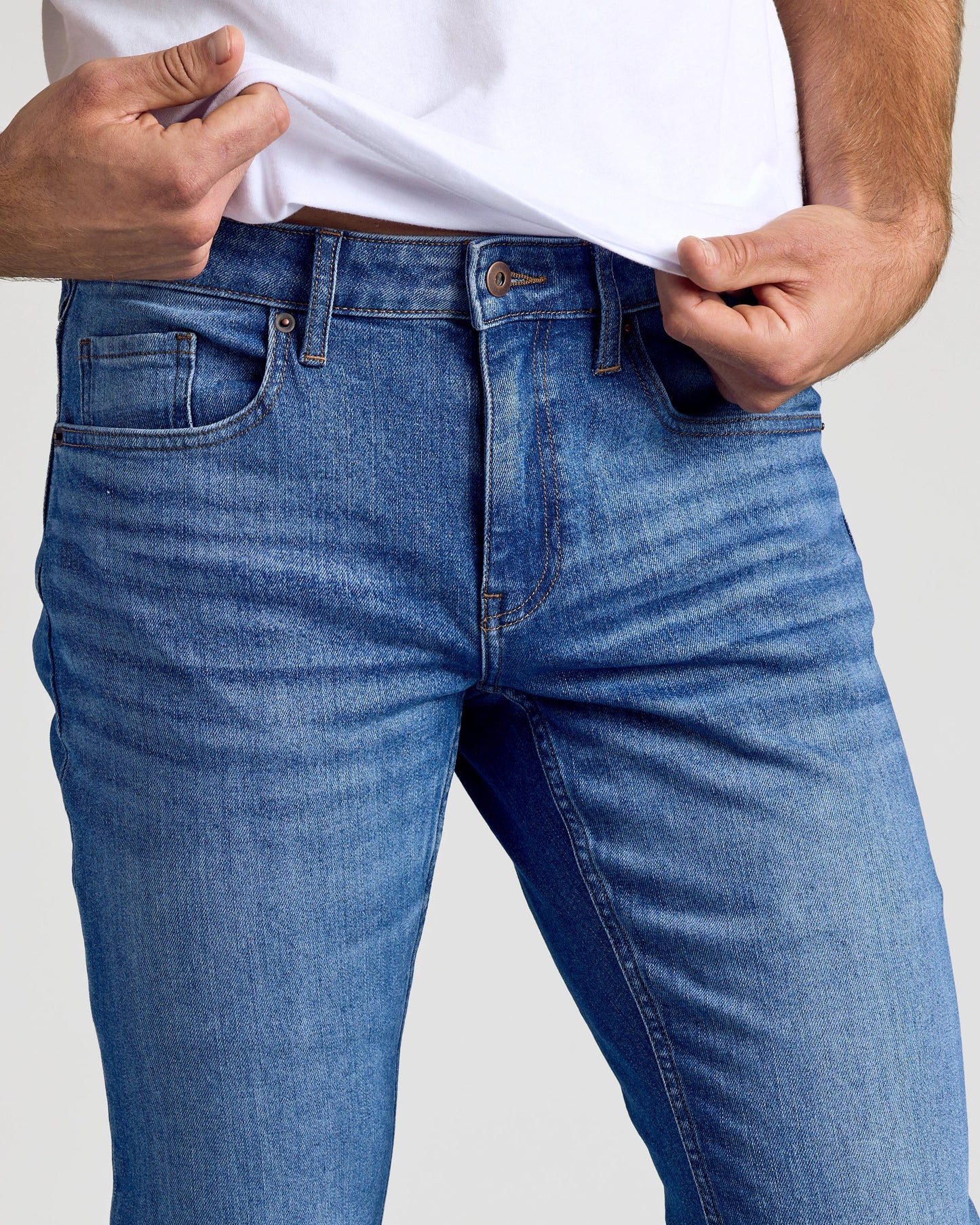 Medium Indigo Wash Slim Authentic Denim Jeans