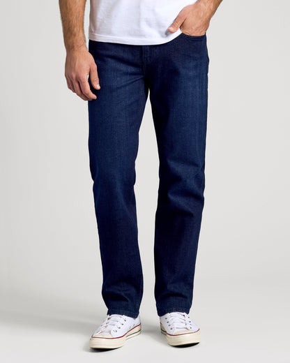 Indigo Rinse Straight Authentic Denim Jeans