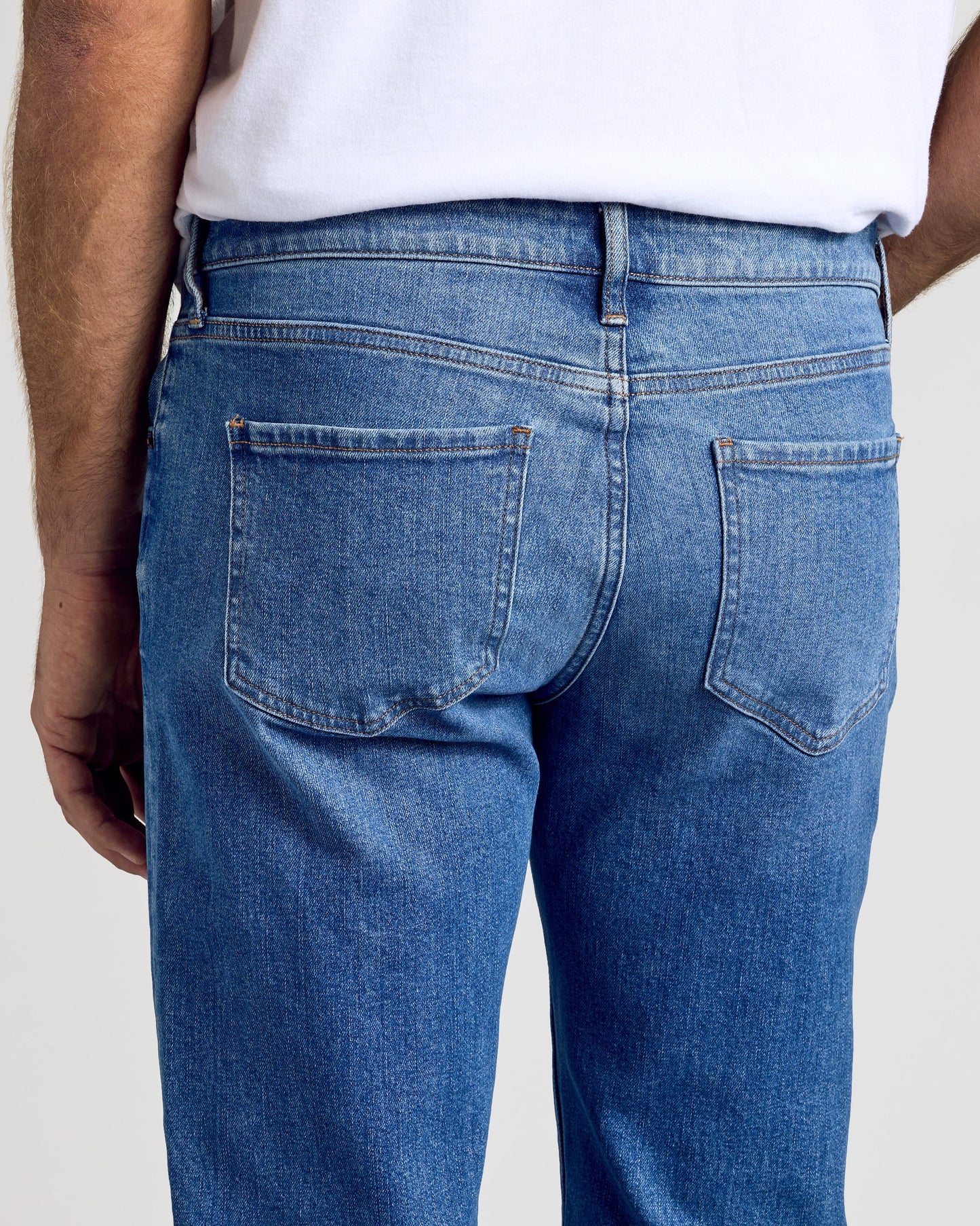 Medium Indigo Wash Straight Authentic Denim Jeans