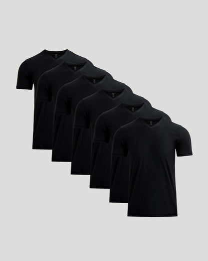 Black Active V-Neck 6-Pack