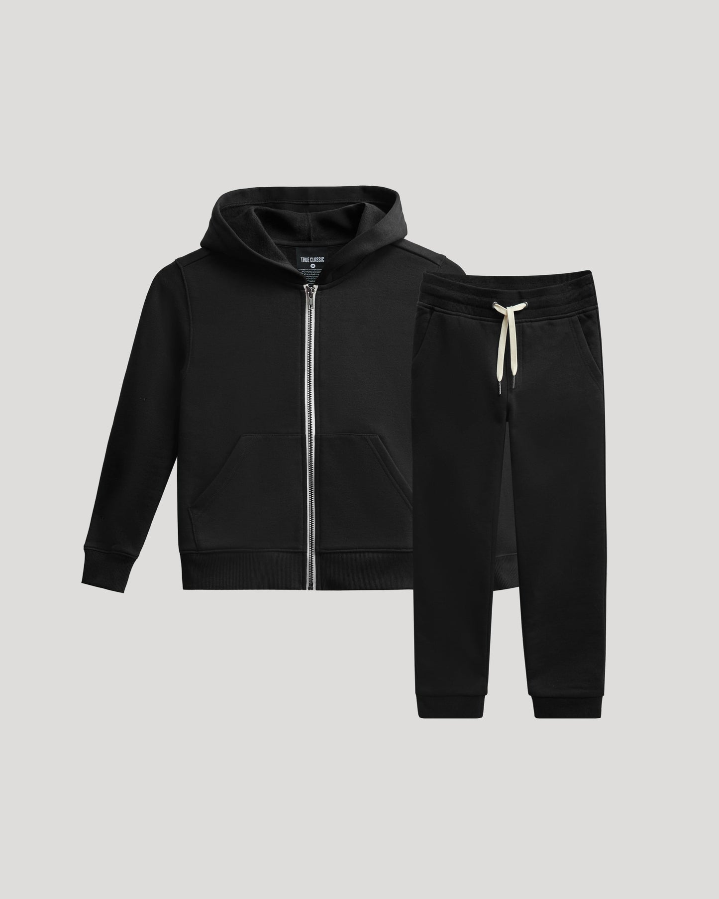 Boys' Black Full Zip Fleece Hoodie & Jogger 2-Pack