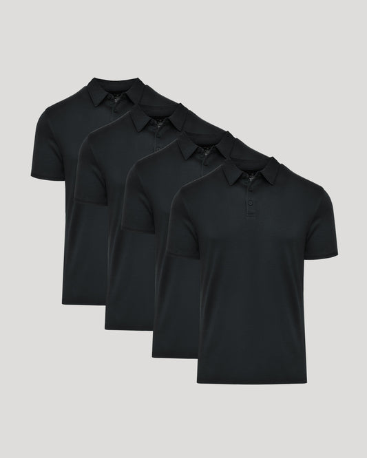 Black Premium Pima Polo 4-Pack