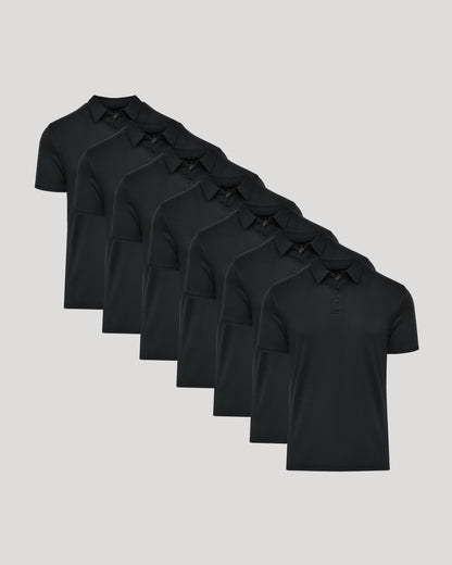 Black Premium Pima Polo 7-Pack