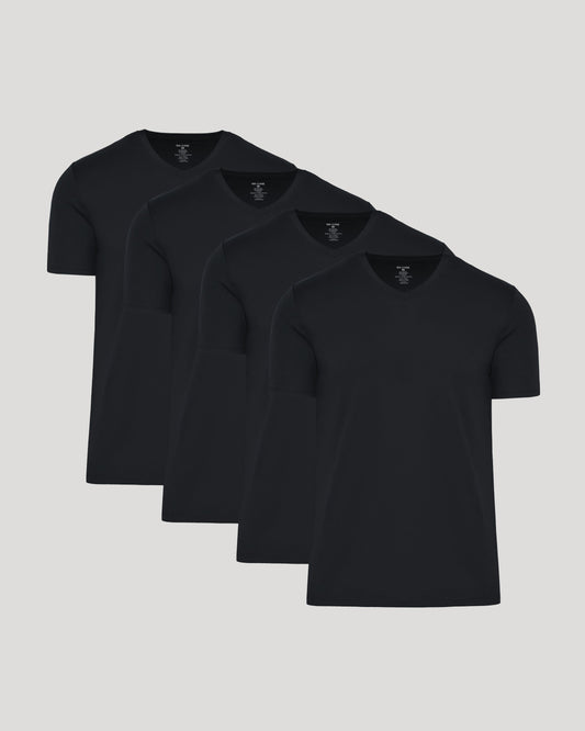 Black Premium Pima V-Neck 4-Pack