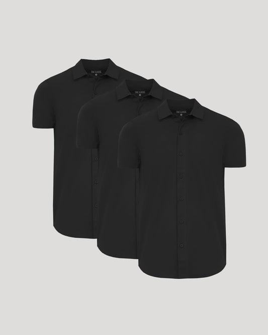 Black Short Sleeve Commuter Shirt 3-Pack