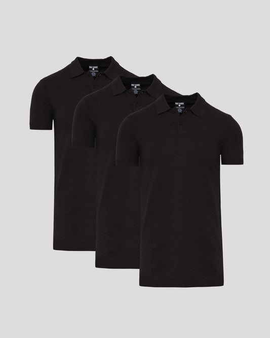 Black Tall Dressy Polo 3-Pack