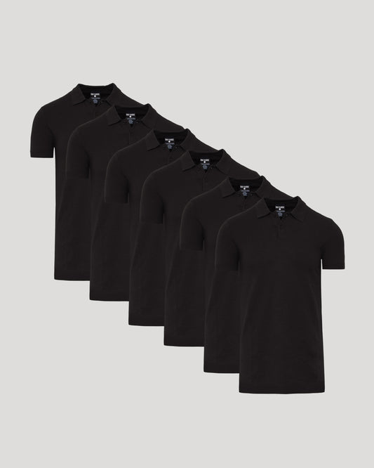 Black Tall Dressy Polo 6-Pack