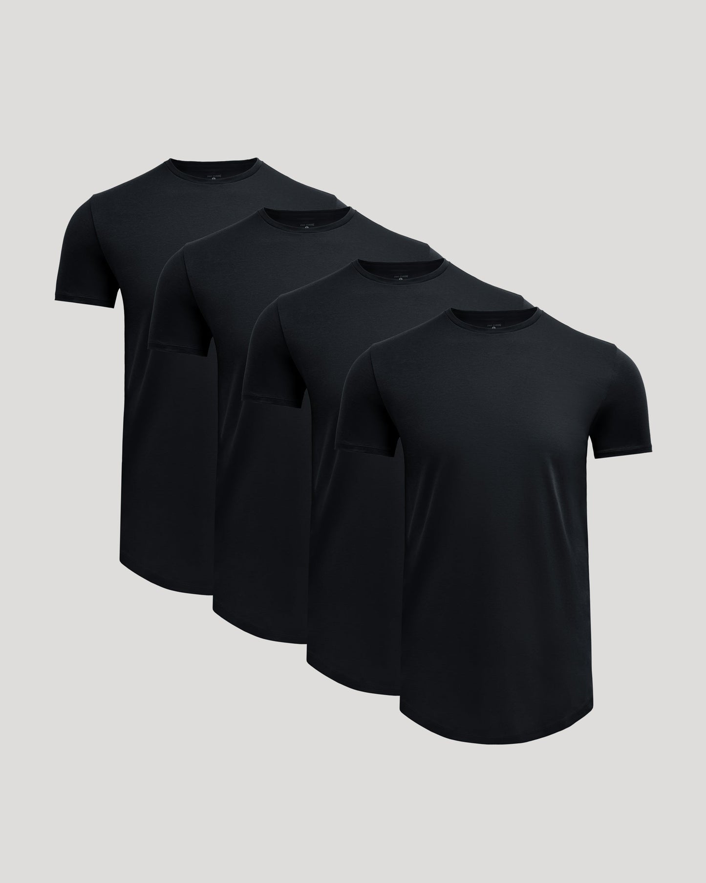 Black Tall Premium Pima Crew Curved Hem 4-Pack