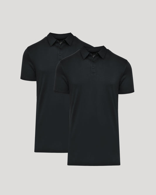 Black Tall Premium Pima Polo 2-Pack