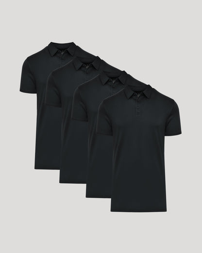 Black Tall Premium Pima Polo 4-Pack