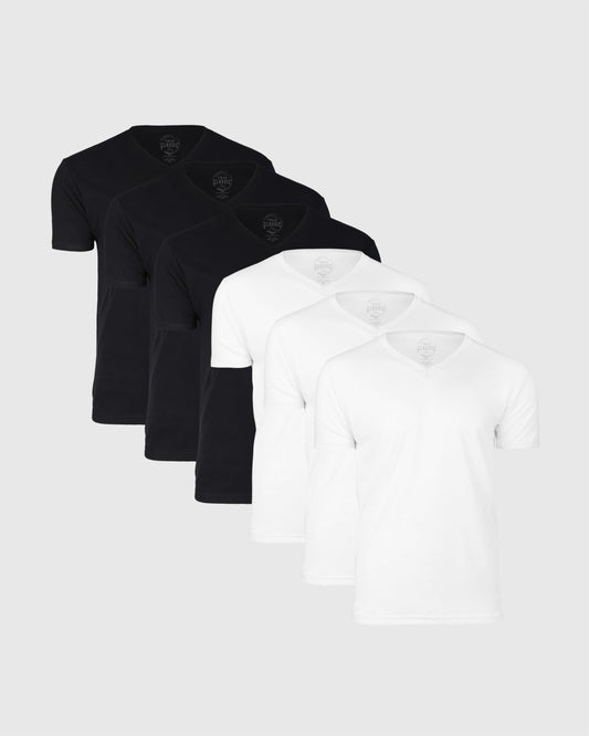 Black & White V-Neck Tee 6-Pack