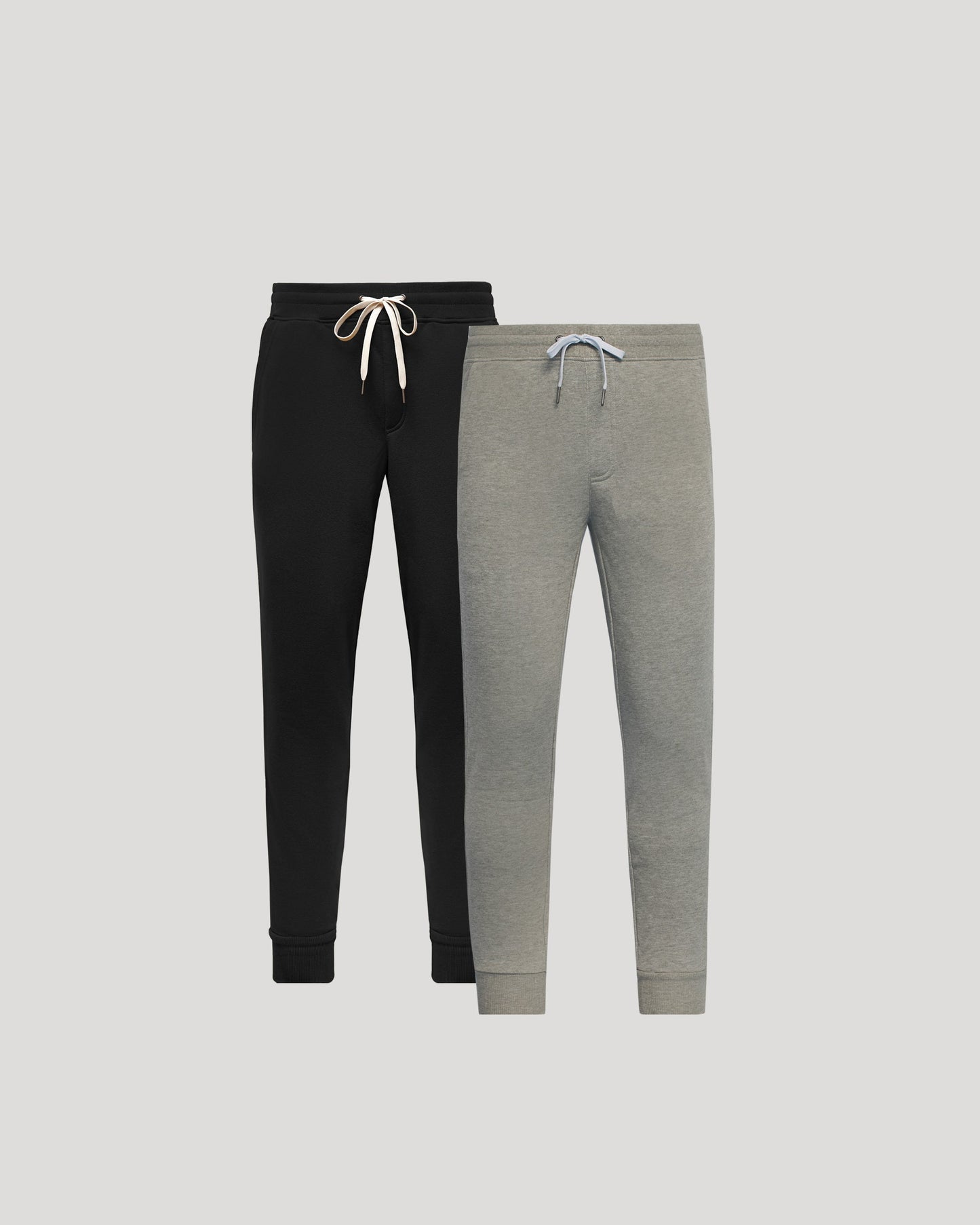 Black & Dark Heather Gray Fleece French Terry Joggers 2-Pack