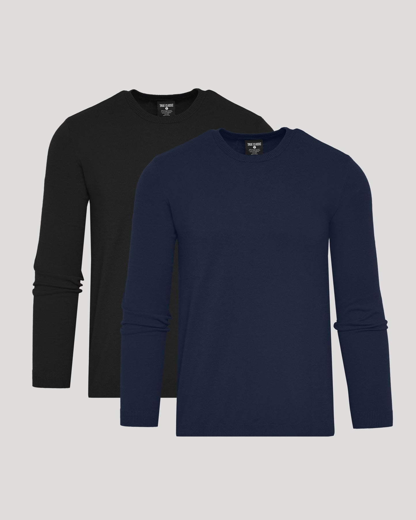 Black & Navy Crew Neck Sweater 2-Pack
