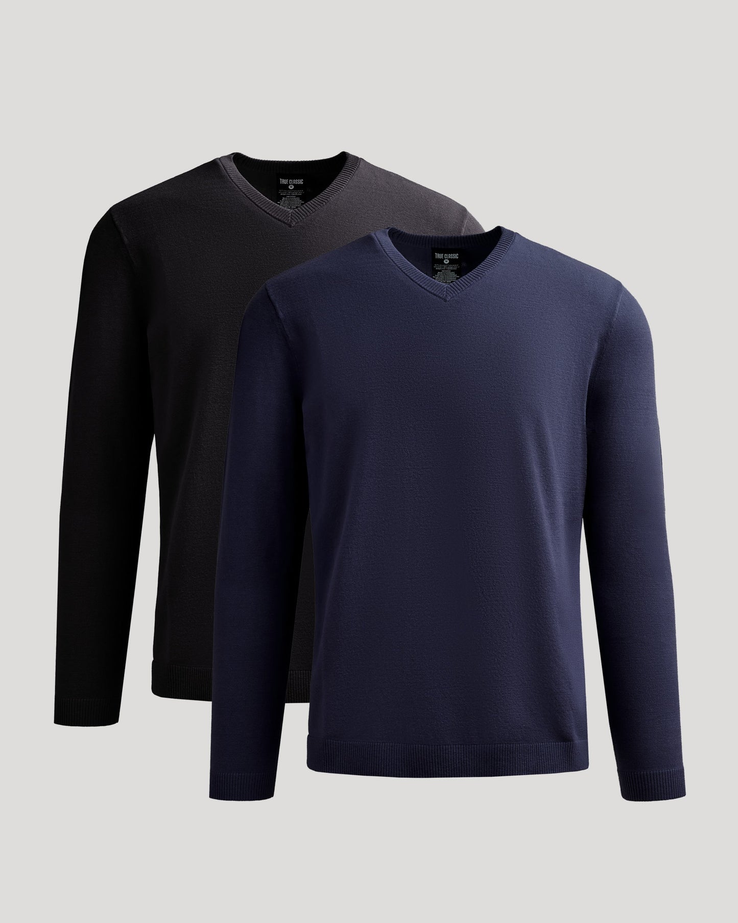 Black & Navy Dressy V-Neck Sweater 2-Pack