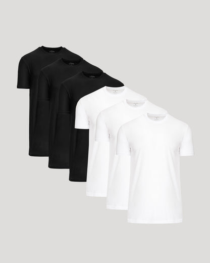 Black & White Tall Active Crew 6-Pack