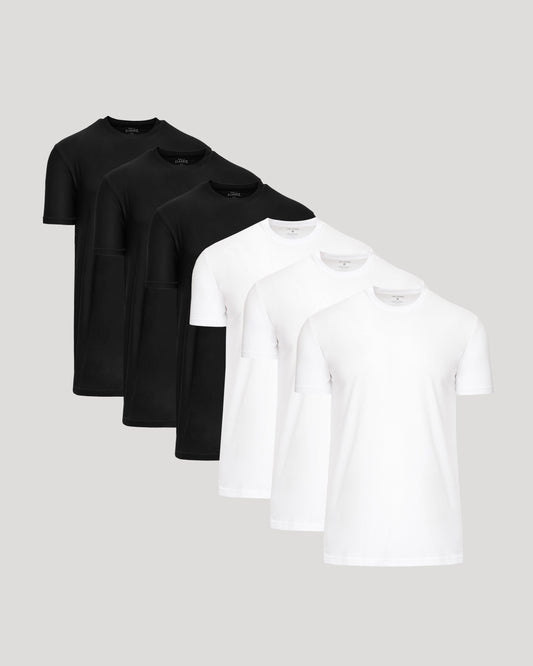 Black & White Tall Active Crew 6-Pack