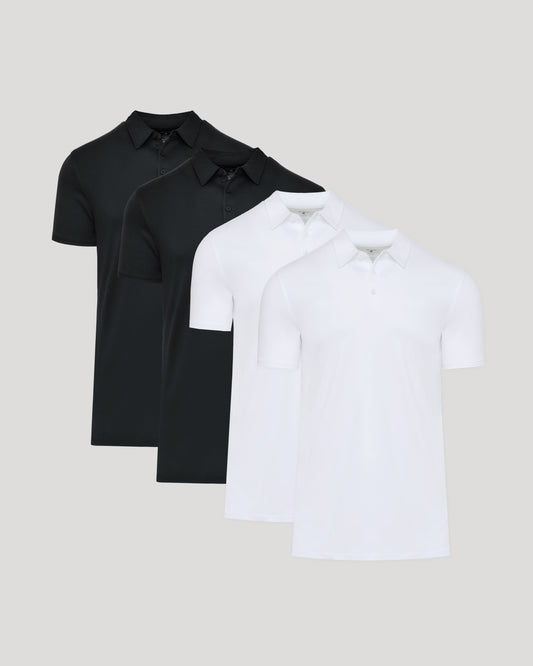 Black & White Tall Premium Pima Polo 4-Pack