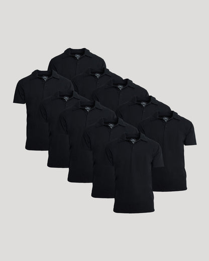 All Black Classic Polo 10-Pack