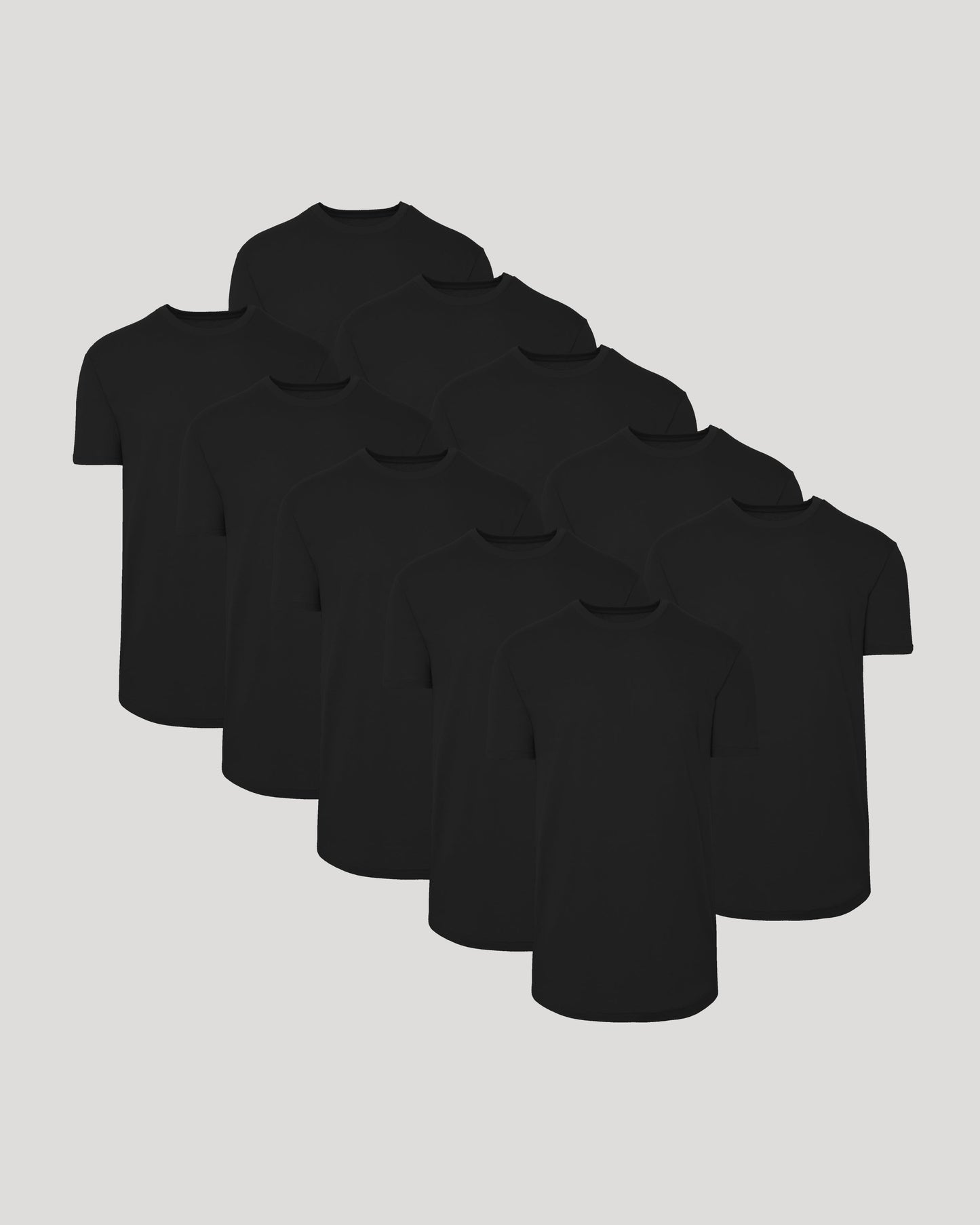 Black Classic Tall Curved Hem Crew 10-Pack