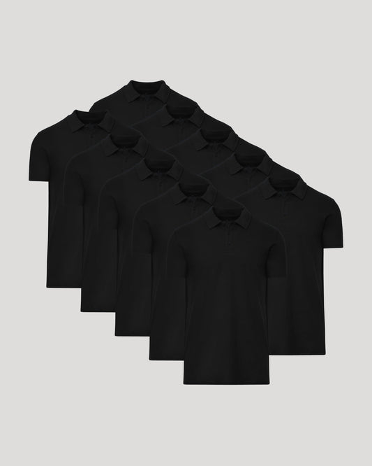 All Black Tall Classic Polo 10-Pack