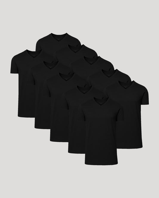 Black Classic Tall V-Neck 10-Pack
