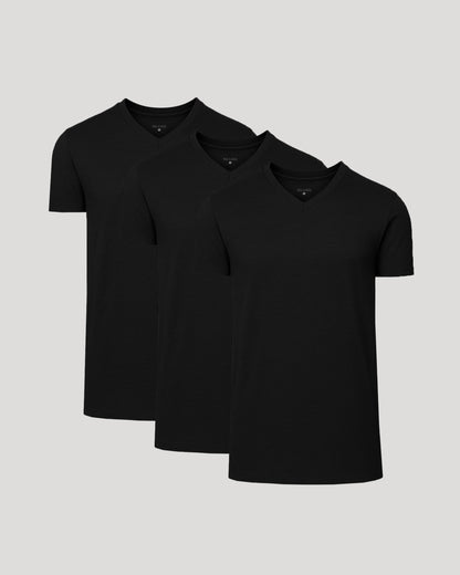 Black Short Sleeve Tall Classic V-Neck 3-Pack