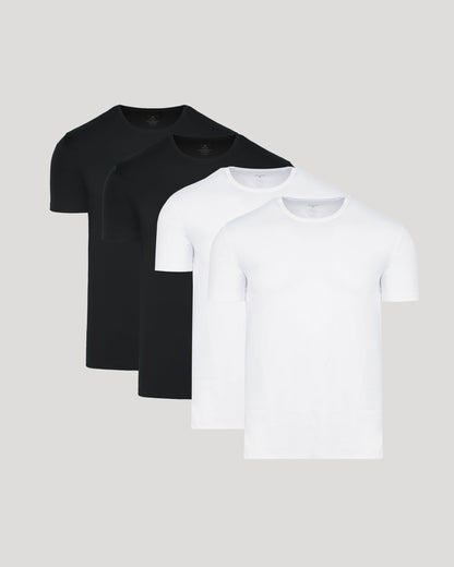 Black & White Premium Pima Crew Neck 4-Pack
