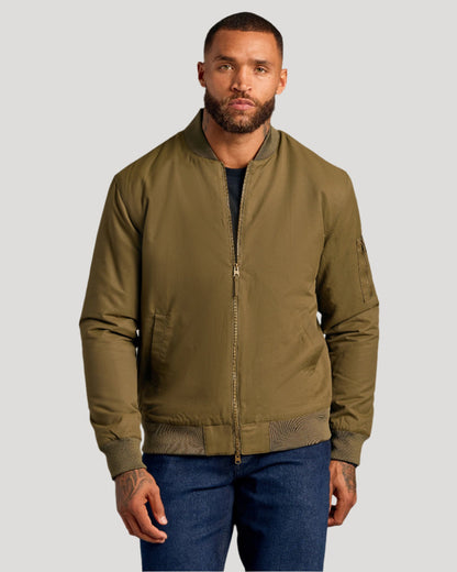Army Green Bomber Jacket & Comfort Stretch Jeans 2-Pack