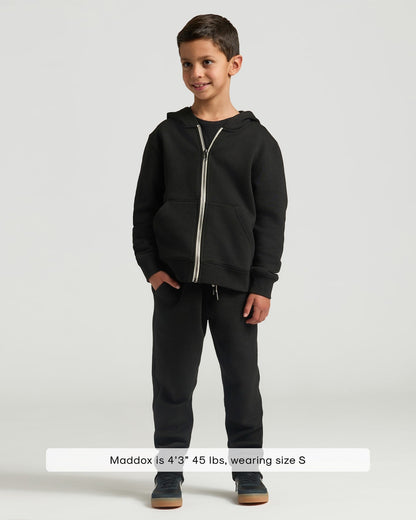 Boys' Black Fleece Full Zip Hoodie