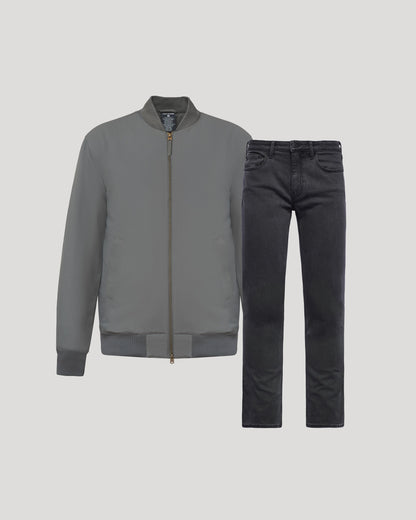Carbon Bomber Jacket & Comfort Stretch Jeans 2-Pack