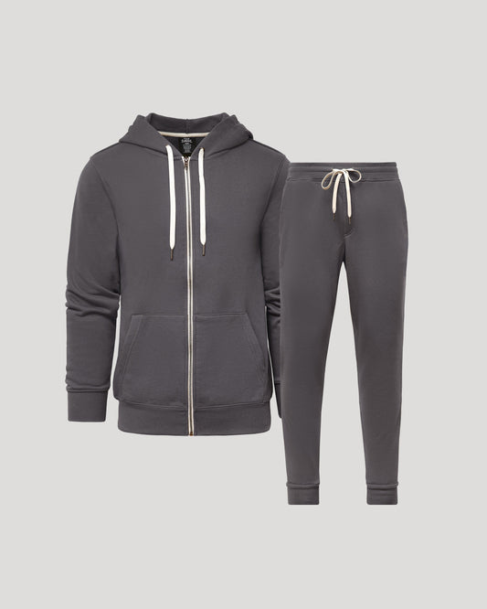 Carbon Full Zip Fleece Hoodie & Jogger 2-Pack