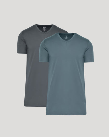 Carbon & Tempest Tall Premium Pima V-Neck 2-Pack