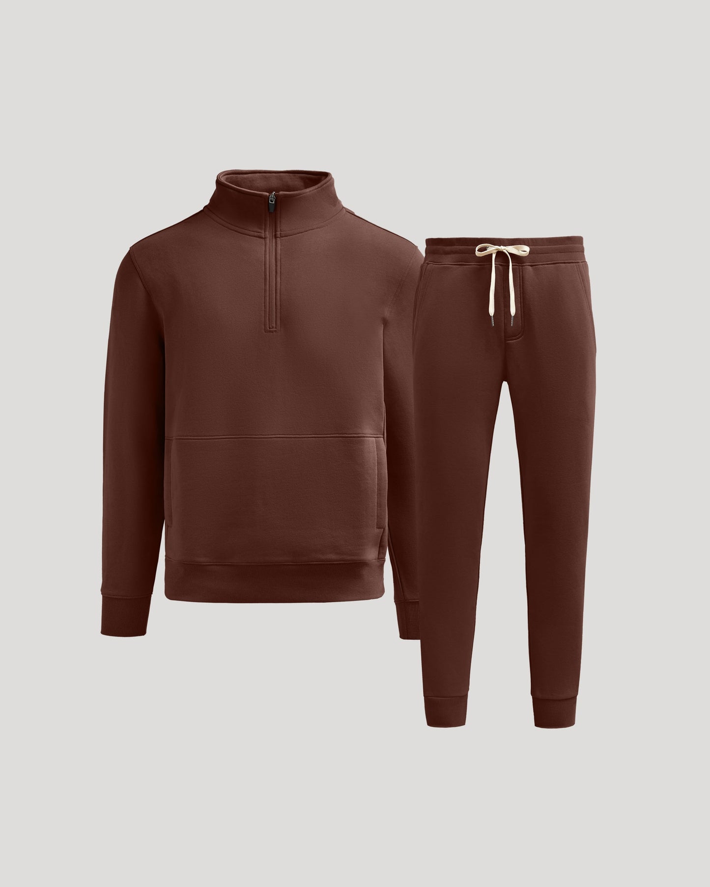 Carob Half Zip Fleece Sweatshirt & Jogger 2-Pack