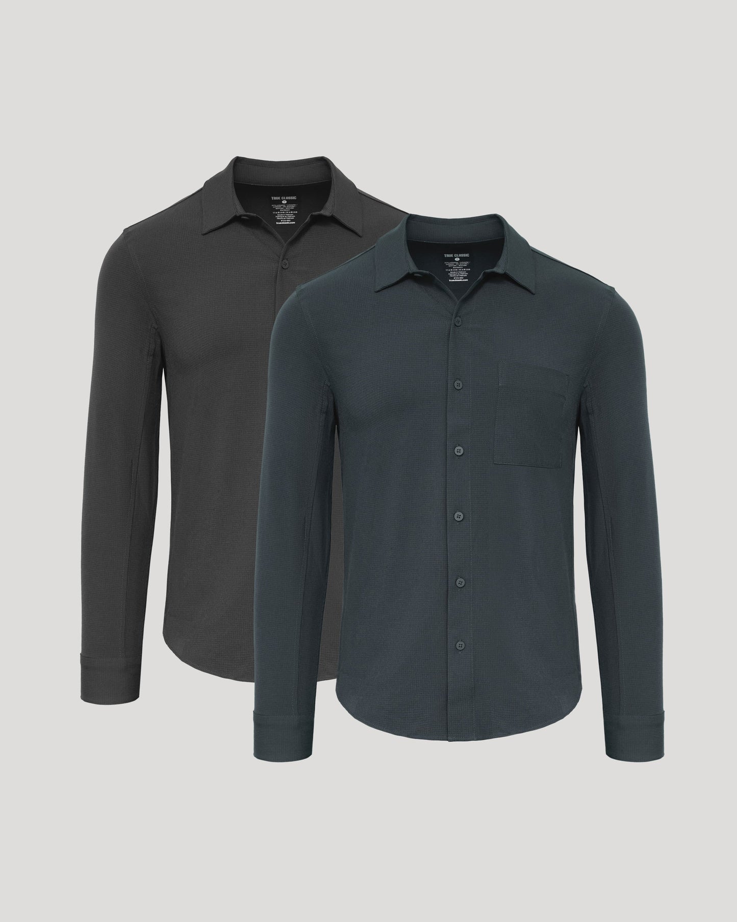 Charcoal & Heather Navy Ripstop Long Sleeve Commuter Shirt 2-Pack