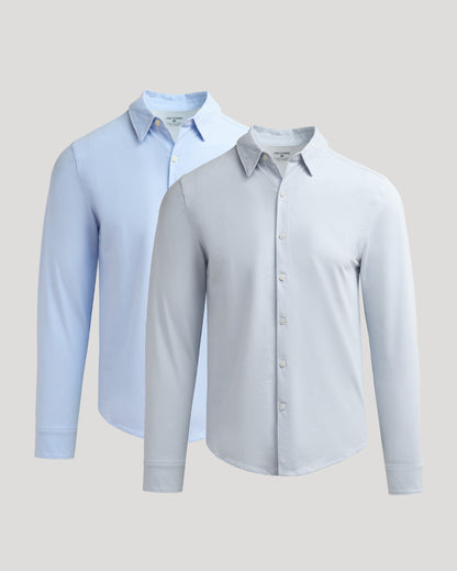 Long Sleeve Stretch Oxford 2-Pack
