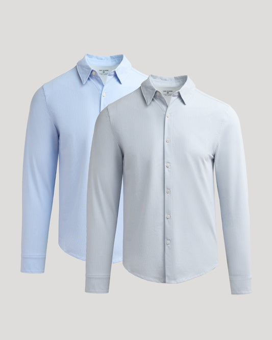 Long Sleeve Stretch Oxford 2-Pack