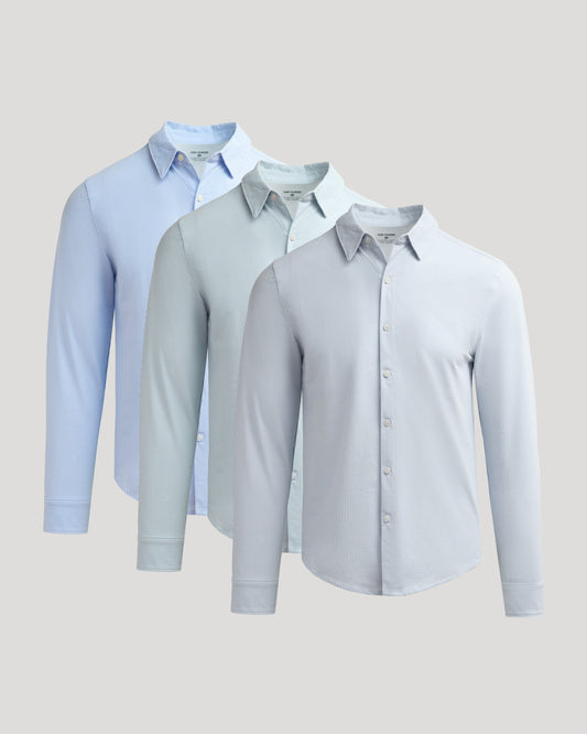 Long Sleeve Stretch Oxford 3-Pack