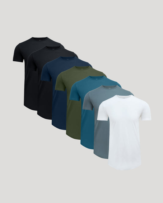 Wardrobe Tall Premium Pima Crew Curved Hem 7-Pack