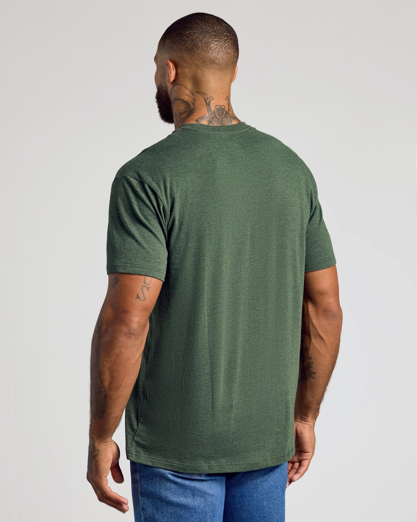 Dark Heather Olive Classic Crew Neck