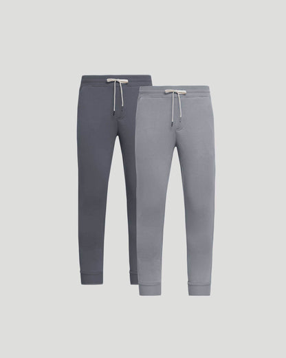Dusty Blue and Stormy Fleece French Terry Joggers 2-Pack